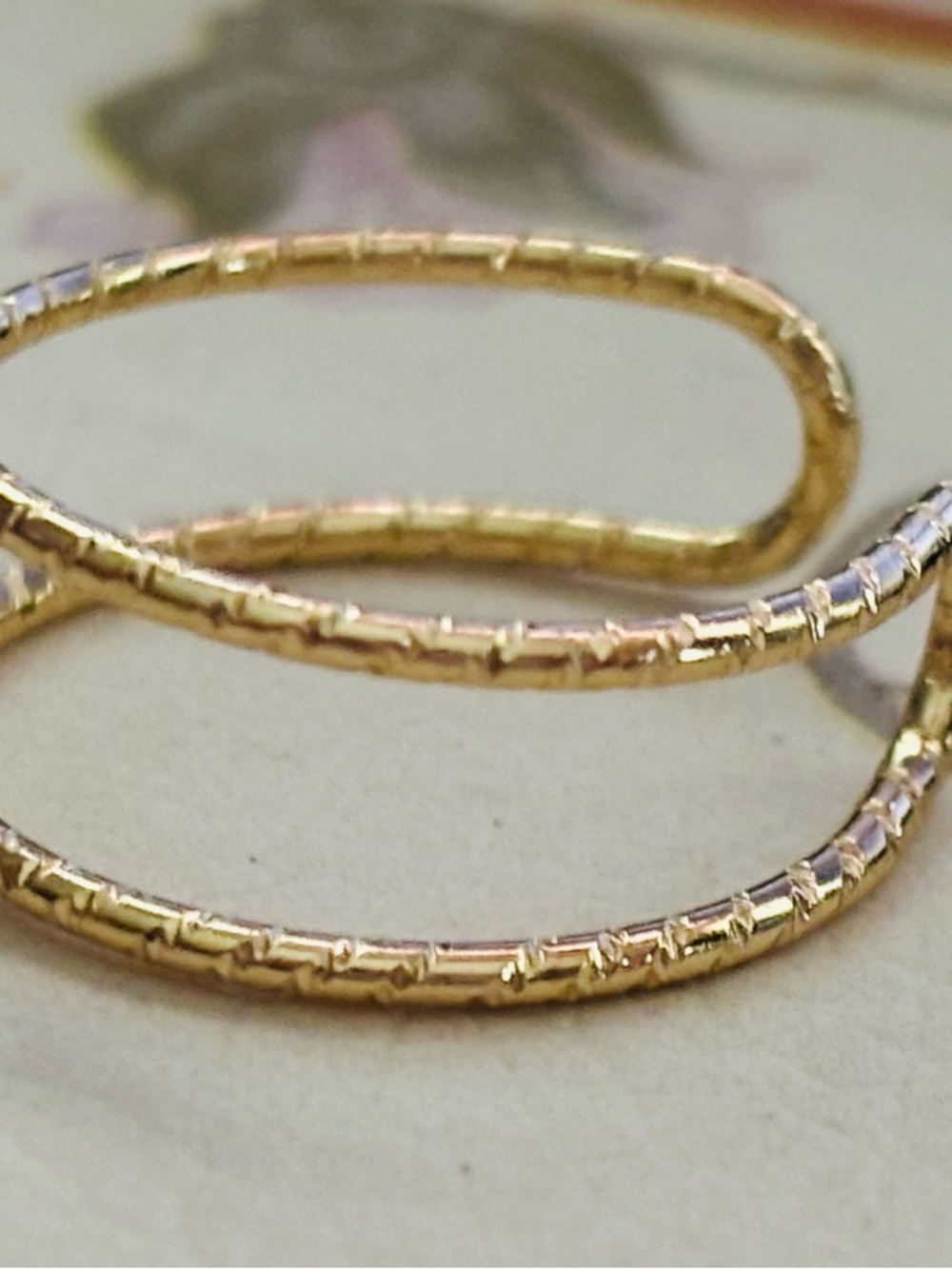 Simple Textured Double Band Women's Ring size 6.5. I have 2